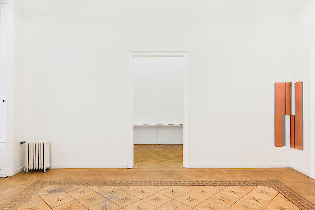 Installation view, Olga Balema, Elene Chantladze, Birke Gorm, Ernst Yohji Jaeger, Marie Lund, Croy Nielsen, Vienna, 2022