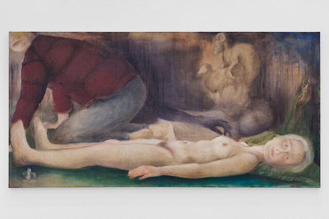 Joanna Woś, Untitled, 2022, Oil on linen, 70&nbsp;×&nbsp;140 cm