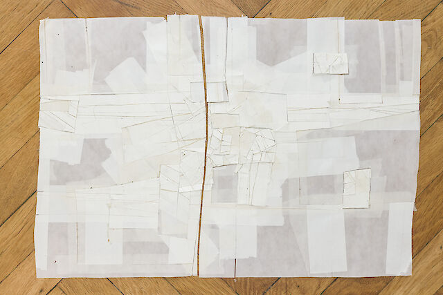 Olga Balema, Untitled, 2022, paper, tape, 48.5&nbsp;×&nbsp;34 cm