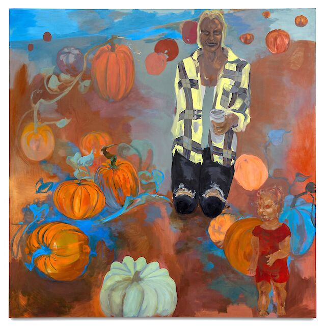 Georgia Gardner Gray, Christian Girl Autumn, 2023, oil on canvas, 163&nbsp;×&nbsp;163 cm, photo by Brett Milspaw