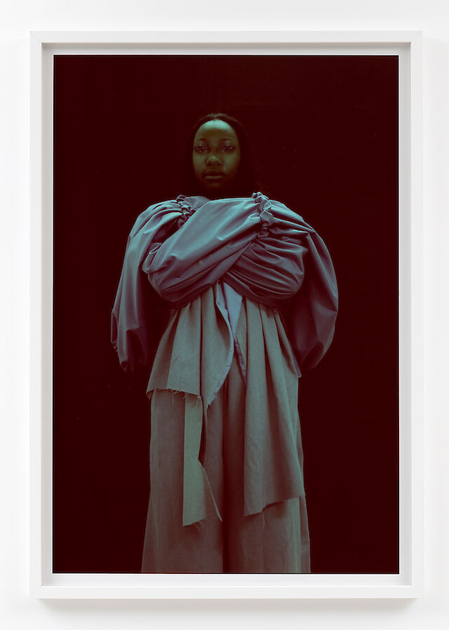 Sandra Mujinga, Lack #7, 2022, inkjet print on canson platine, framed: 94&nbsp;×&nbsp;64 cm, photo by Øystein Thorvaldsen