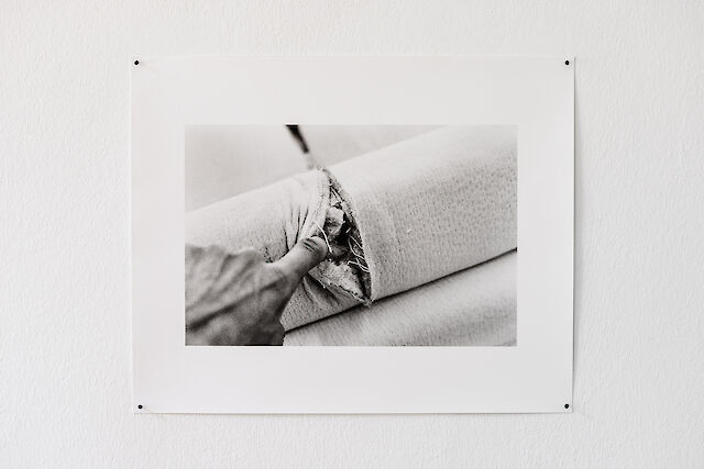 Patricia L. Boyd Doubt, 2023, Silver gelatin print, upholstery nails, 40.64&nbsp;×&nbsp;50.8 cm