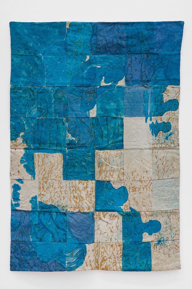 Kern Samuel, Ophelia, 2022, Acrylic and rust on sewn linen, 106.7&nbsp;×&nbsp;142.2 cm